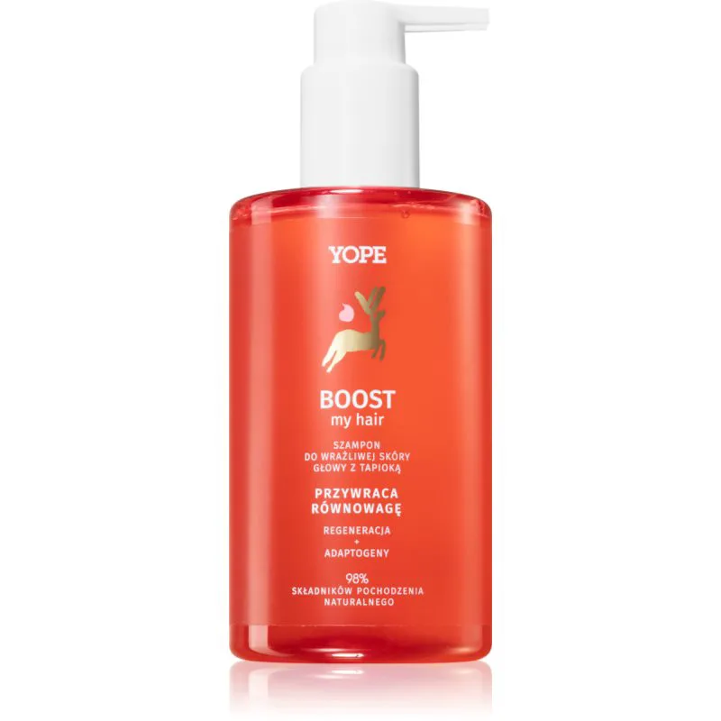Yope BOOST my hair σαμπουάν για ευαίσθητο και ερεθισμένο δέρμα της κεφαλής 300 ml