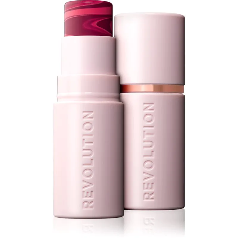 Revolution Skin Silk Blush Stick κρεμώδες ρουζ σε στικ απόχρωση Berry Ροζ Marble 4.5 γρ