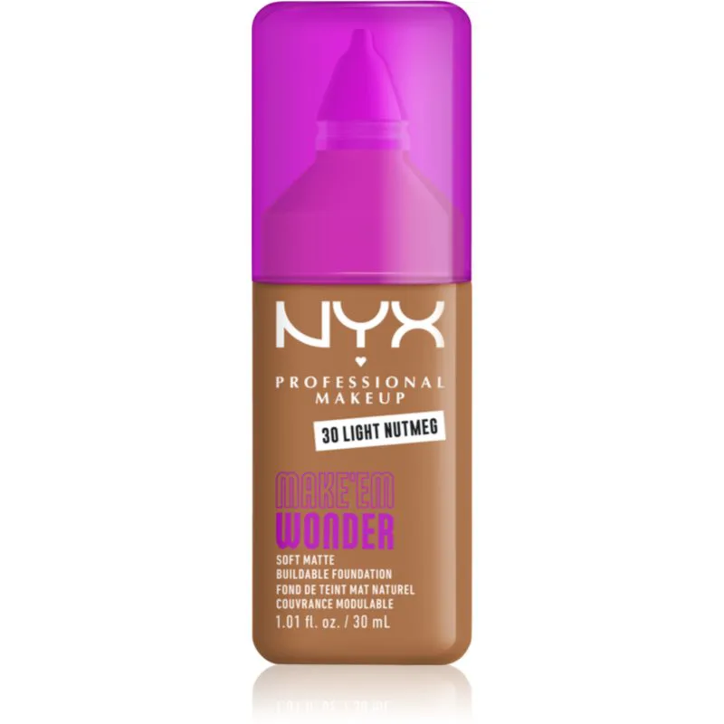 NYX Professional Makeup Make ‘Em Wonder ελαφρύ ματ μεικ απ απόχρωση 30 Light Nutmeg 30 ml