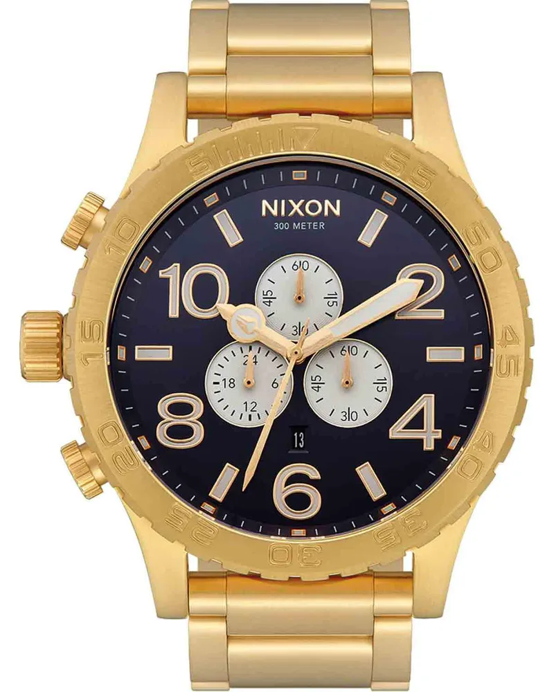 NIXON 51-30 Chrono - A083-2033-00 , Χρυσό case with Stainless Steel Bracelet