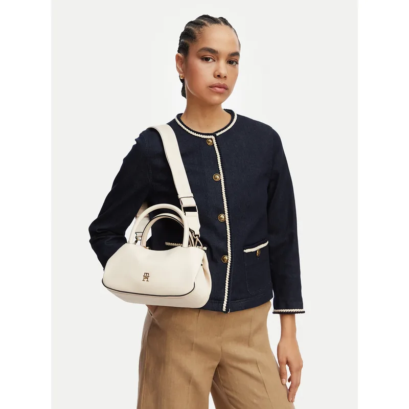 Τσάντα Tommy Hilfiger Th Logotape Mini Satchel AW0AW18743 Λευκό