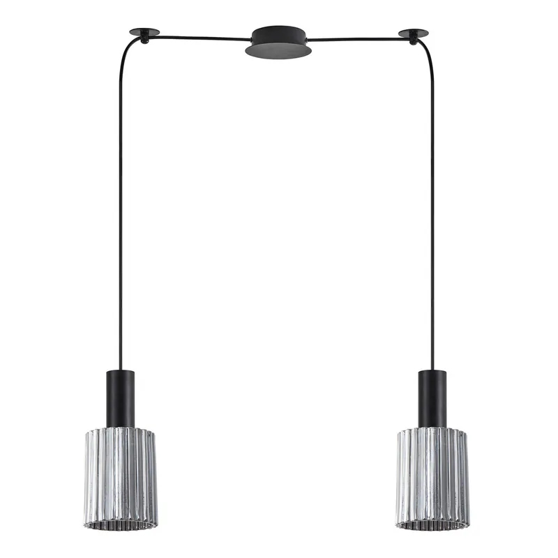 Φωτιστικό Οροφής Δίφωτο Homelighting 77-8486 Black/Smoked
