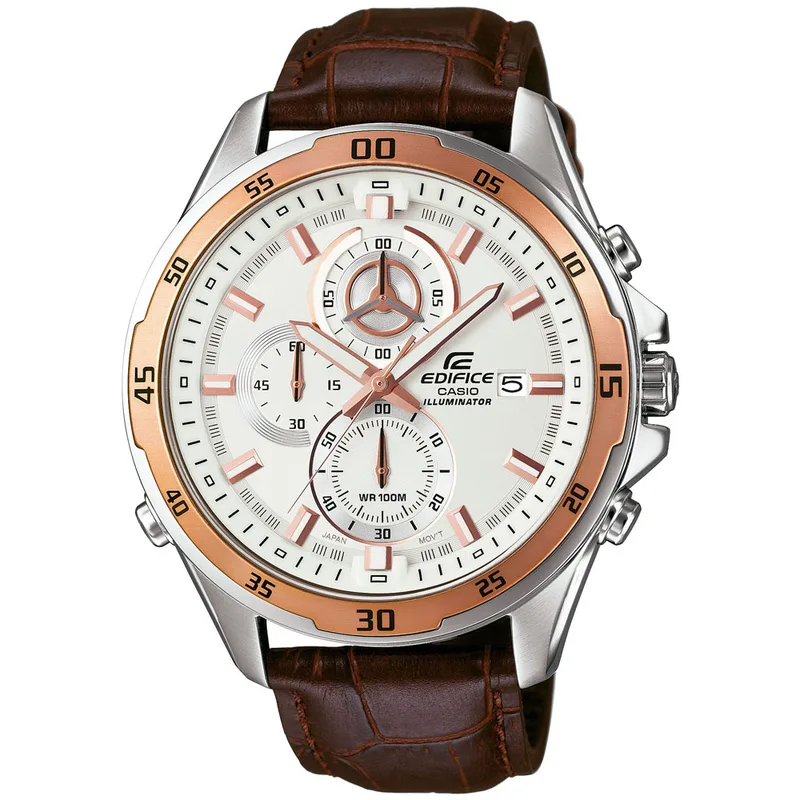 CASIO Edifice Mens Chronograph Brown Leather Strap EFR-547L-7AVUEF