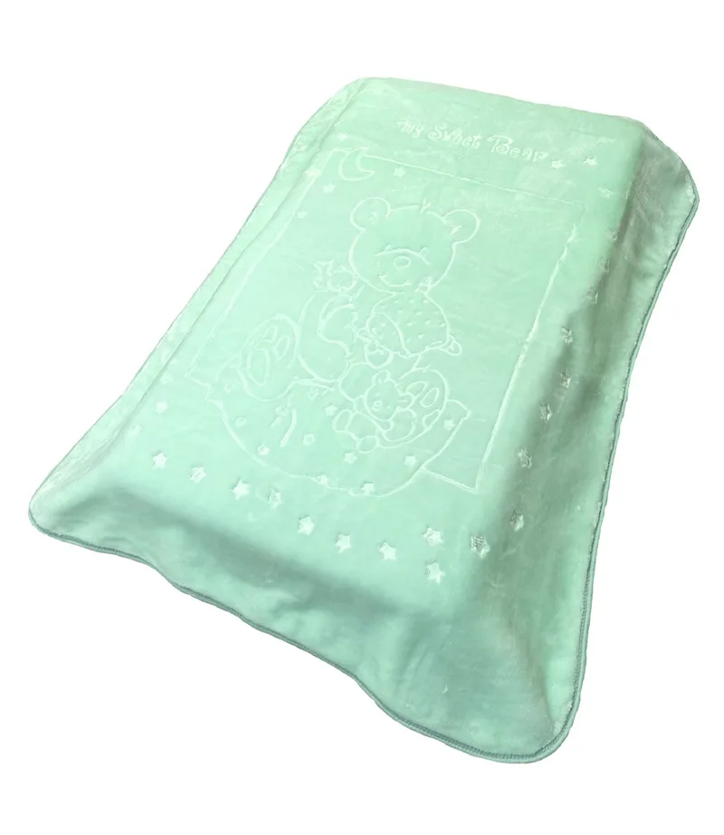 Κουβέρτα Βελουτέ Κούνιας Dimcol Sweet Bear 15 Mint 110x140