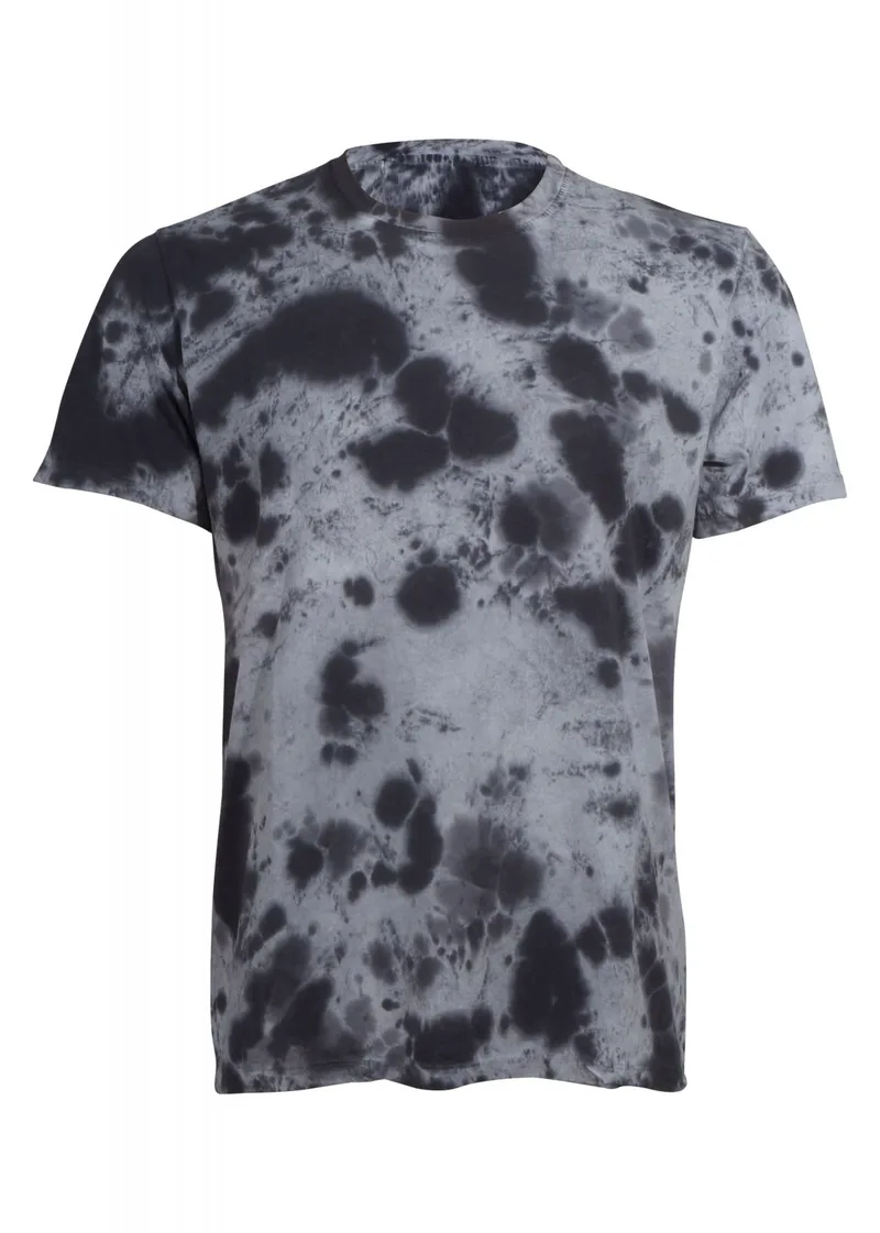 Ανδρικό tshirt με λαιμόκοψη tie dye. Street Style ΜΑΥΡΟ