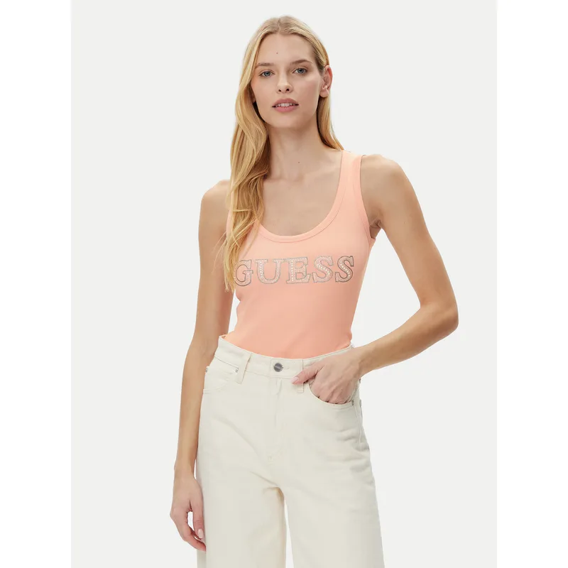 Guess Τοπ W5GP29 KA0H1 Μπεζ Regular Fit