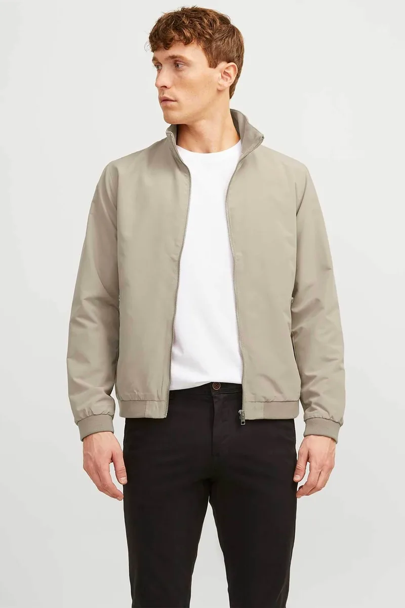 JACK & JONES ανδρικό bomber jacket με ψηλό λαιμό - 12204277 Μπεζ