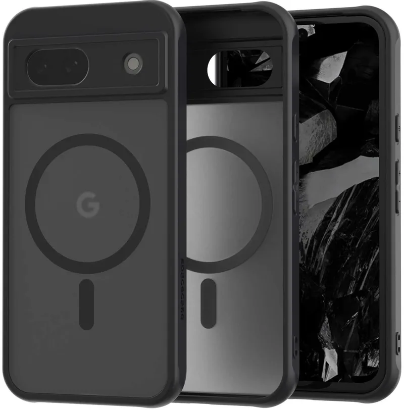 Σκληρή Ημιδιάφανη Θήκη MagSafe - Google Pixel 8a - Spacecase Hybrid MagSafe - Black (5905719110147)