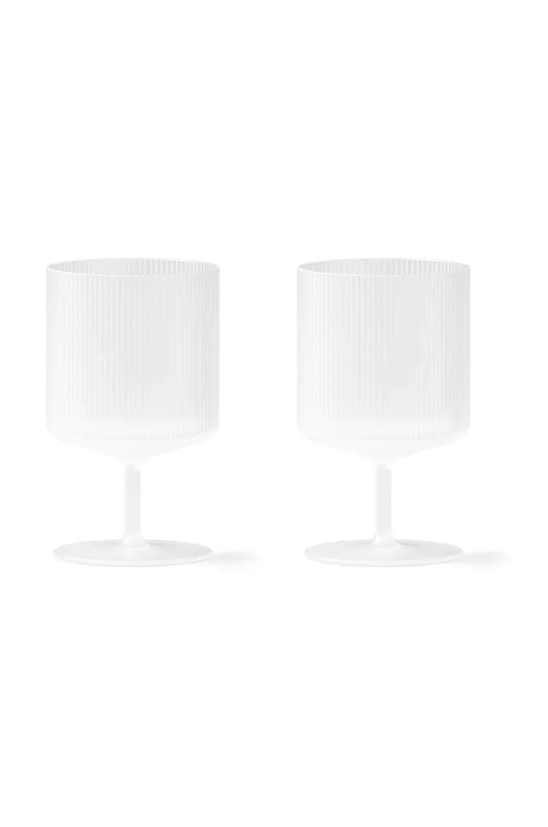 Σετ ποτηριών κρασιού ferm LIVING Ripple Wine Glasses 270 ml 2-pack