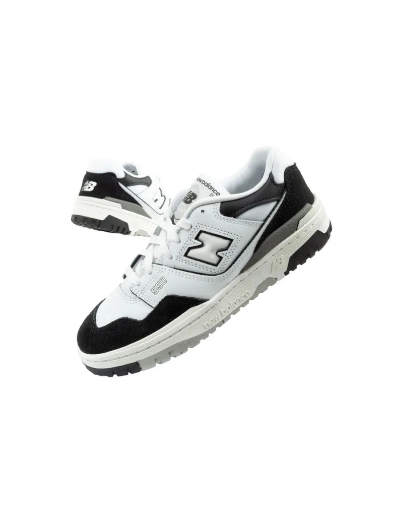 New Balance 550 youth sports shoes sneakers leather fashionable black white