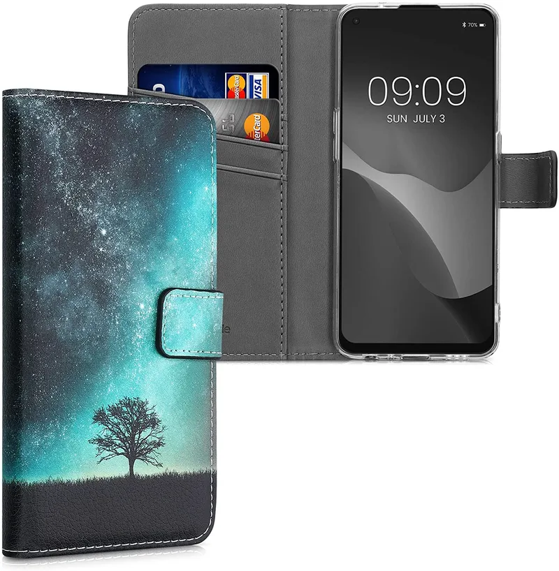 KWmobile Θήκη - Πορτοφόλι Oppo A94 5G - Cosmic Nature / Blue / Grey / Black (58268.02)