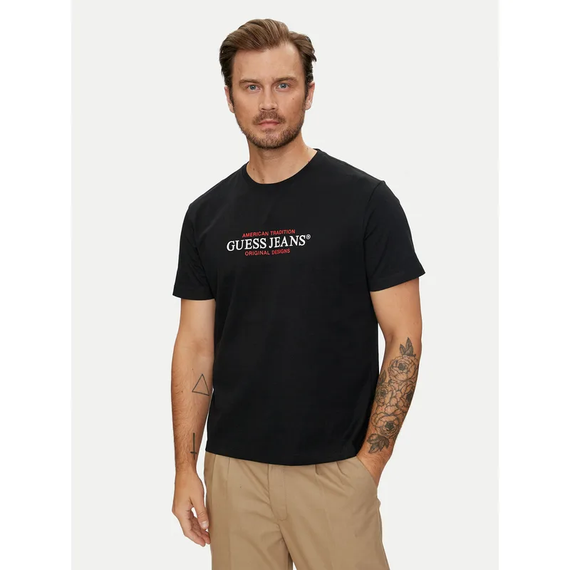 Guess Jeans T-Shirt M4YI42 K8FQ4 Μαύρο Regular Fit