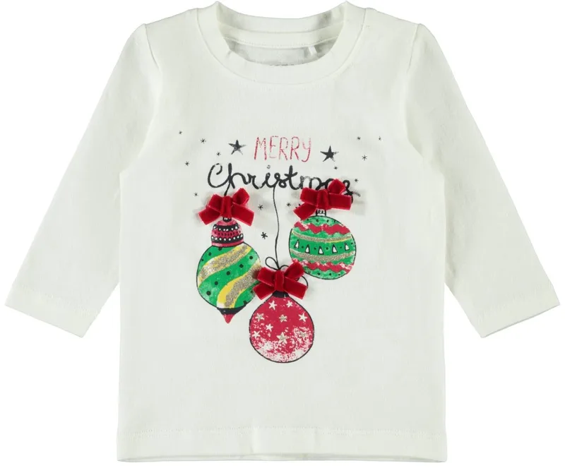 Μπλούζα μπεμπέ christmas Name it -13184142-BW organic cotton