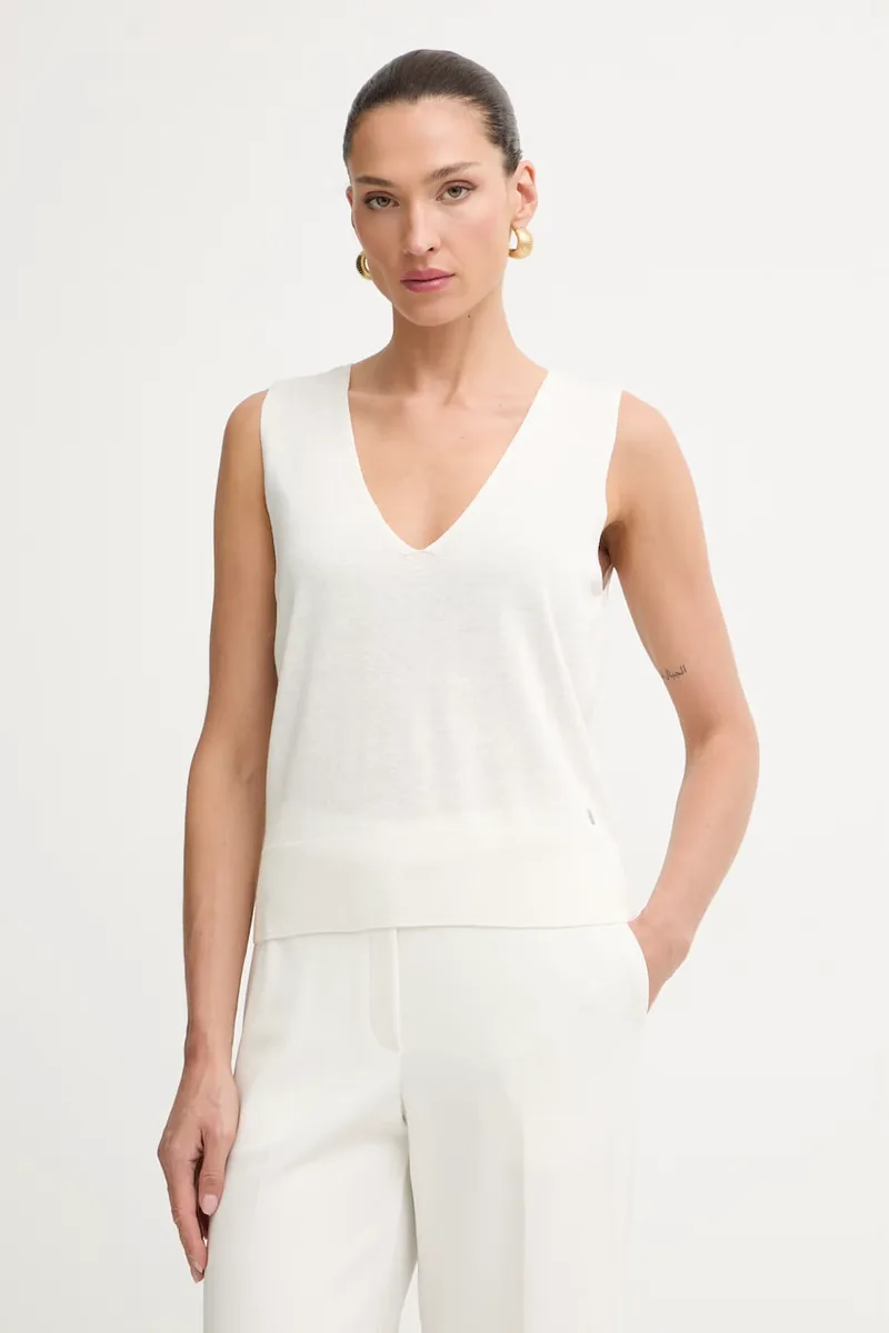 Calvin Klein τοπ γυναικείο με λινό