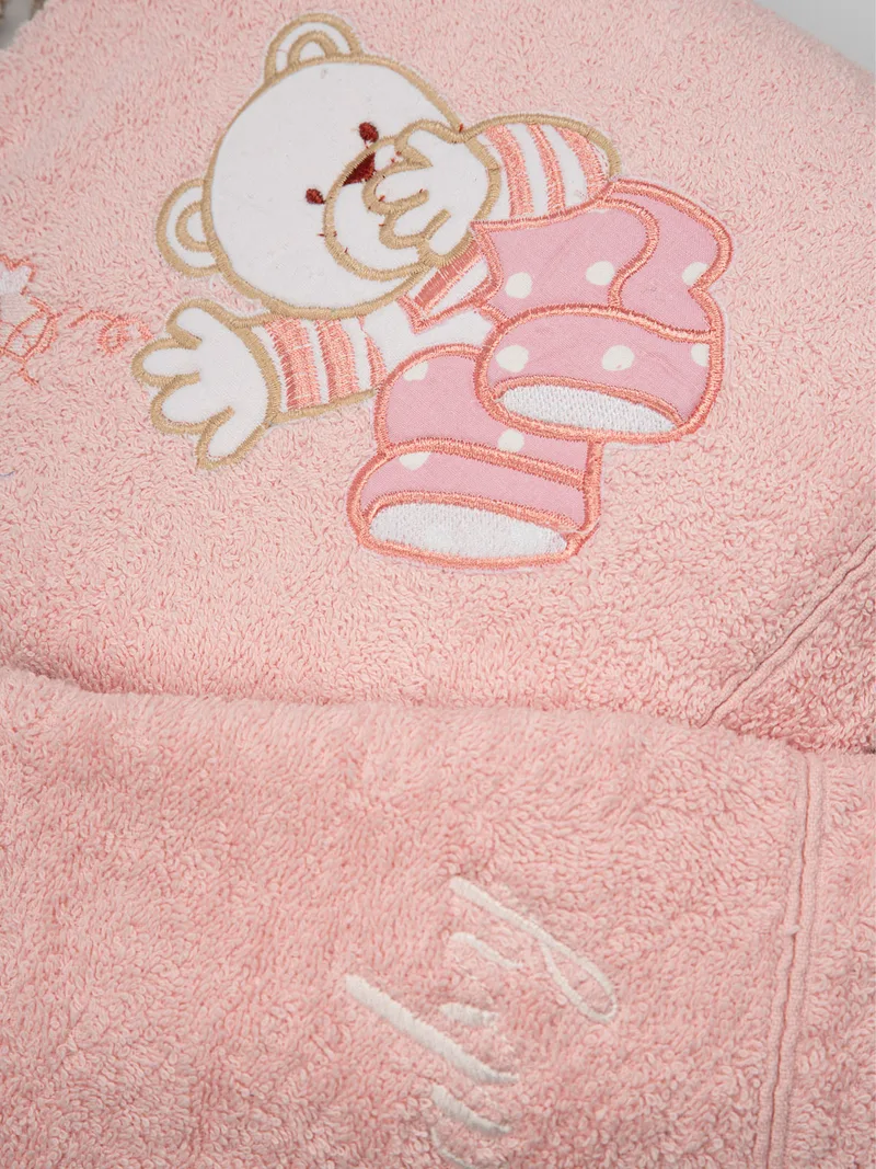 Παιδικές Πετσέτες (Σετ 2 Τμχ) Sunshine Κεντητές Bear 04 Pink/Pink