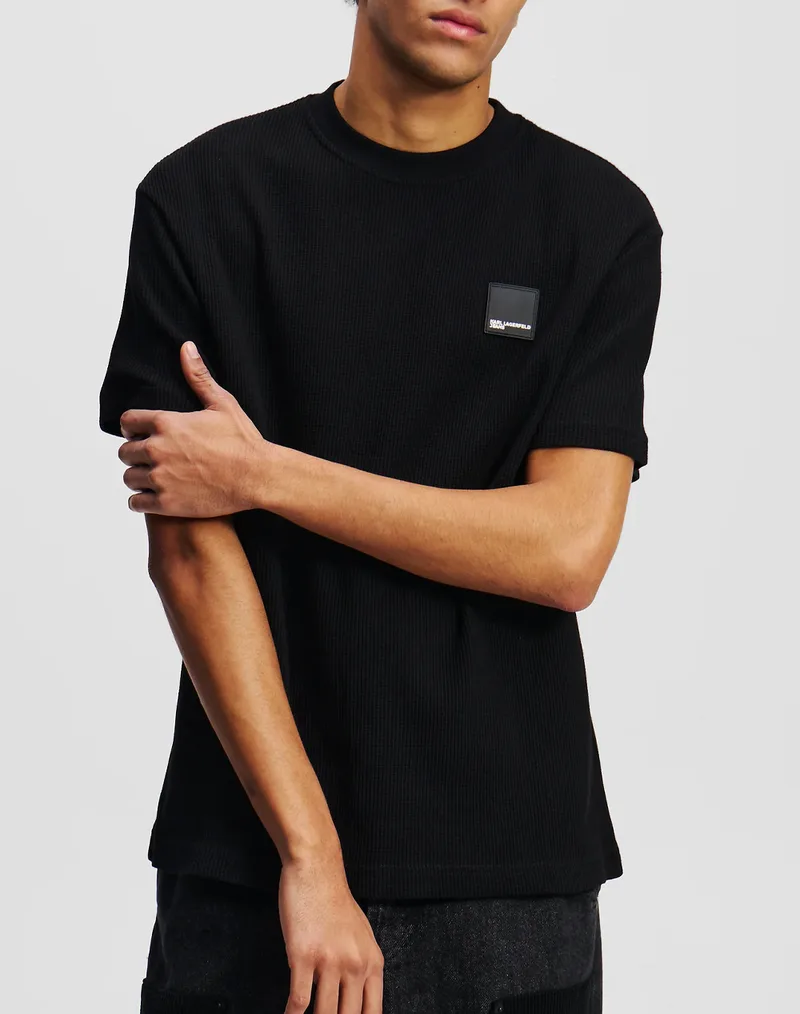 KARL LAGERFELD JEANS KLJ REG SS WAFFLE TEE A1M17049-999 Black