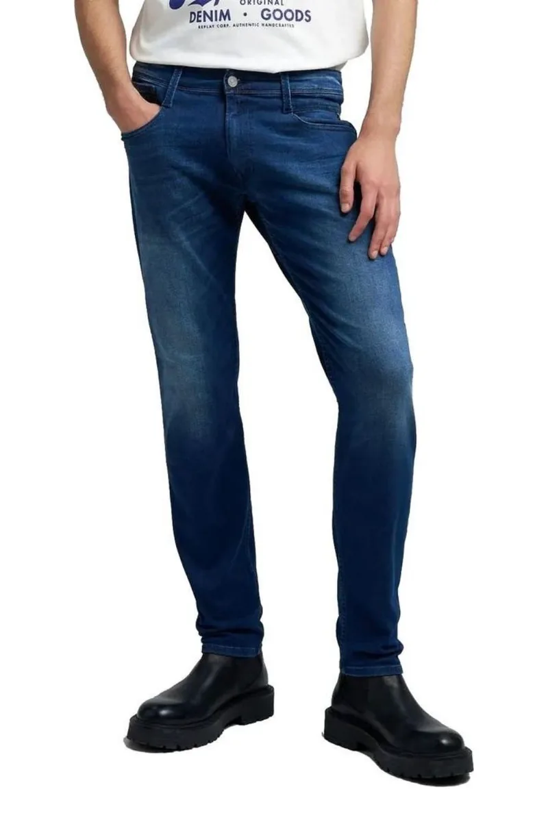 Replay Ανδρικό Slim Fit Τζιν M914 – Blue Denim-M914.000.41A783-DENIM