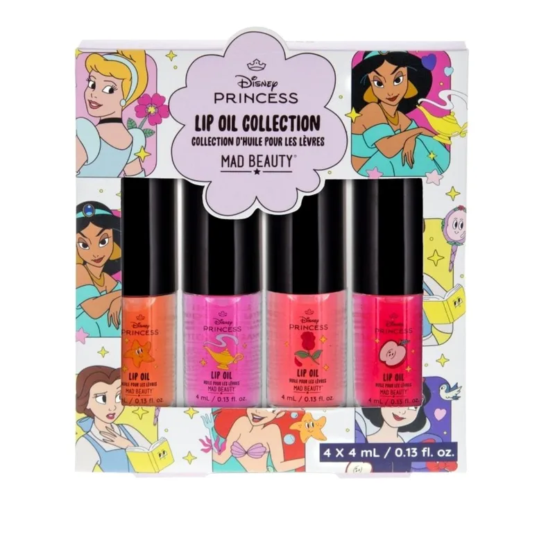 Mad Beauty Disney Collection Lip Oil Ενυδατικά Έλαια για τα Χείλη Εμπνευσμένο Από το Χαρακτήρές της Disney 4 Τεμάχια