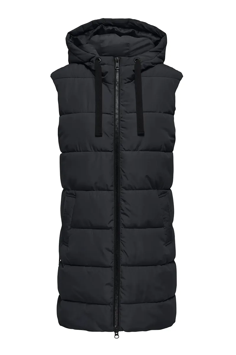 Αμάνικο puffer μπουφάν σε μαύρο χρώμα