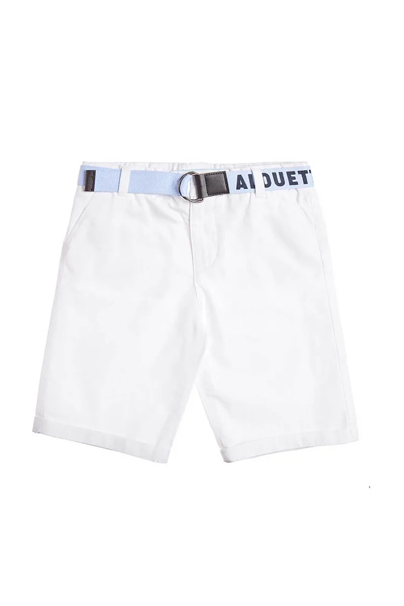 Alouette παιδική βερμούδα chino με ζώνη (6-16 ετών) - 00913638 Λευκό