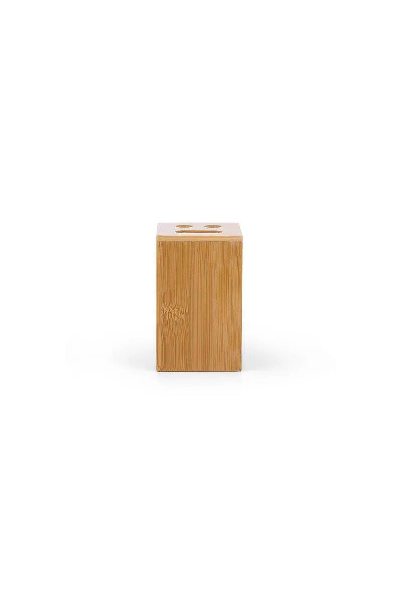 Coincasa θήκη για οδοντόβουρτσες από ξύλο bamboo 11 x 7 x 7 cm - 007357076 Καμηλό
