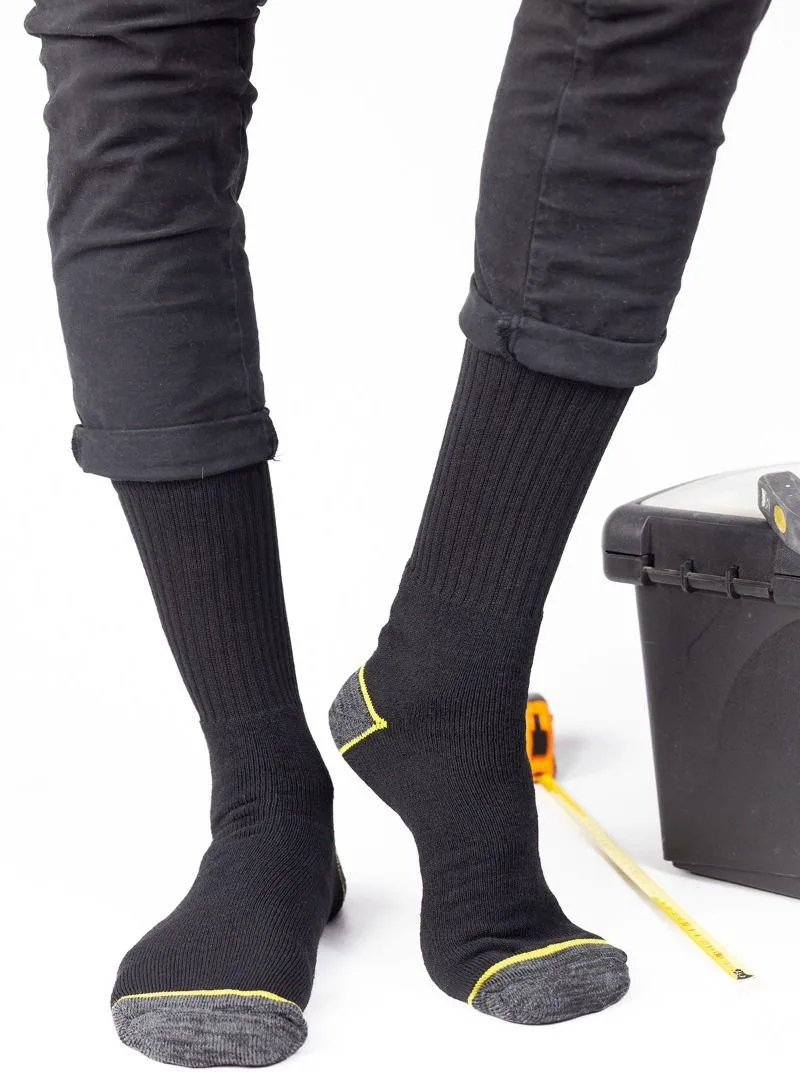 Ανδρικές κάλτσες εργασίας πετσετέ WORKSOCKS 3 ζευγάρια Βαμβακερές Trendy 46862 Μαύρο