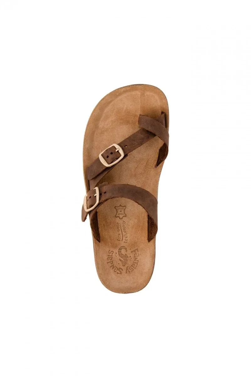 FANTASY SANDALS Leather Comfort Sandals - S346 CATERINA - Taupe