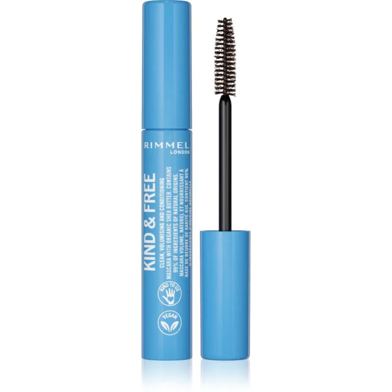 Rimmel Kind & Free μάσκαρα για όγκο και επιμήκυνση απόχρωση 002 Brown Black 7 ml