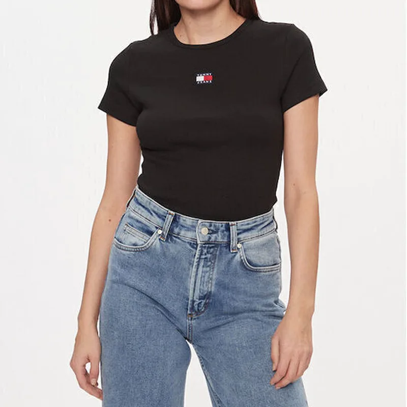 Tommy Jeans Slim Badge Rib Γυναικείο T-Shirt (9000197973_1469)