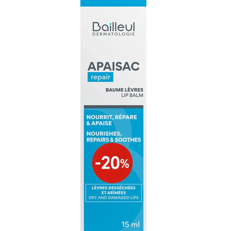Bailleul Dermatologie Promo Apaisac Repair Lip Balm Ενυδατικό & Καταπραϋντικό Βάλσαμο για Ξηρά & Σκασμένα Χείλη 15ml