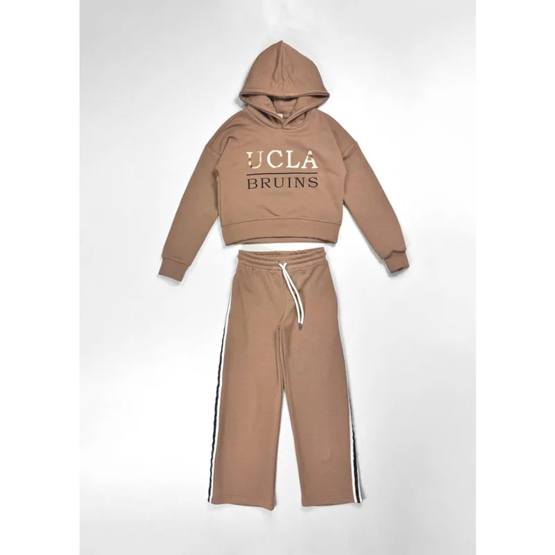 Σετ φόρμα φούτερ κορίτσι Action-12530038-Beige