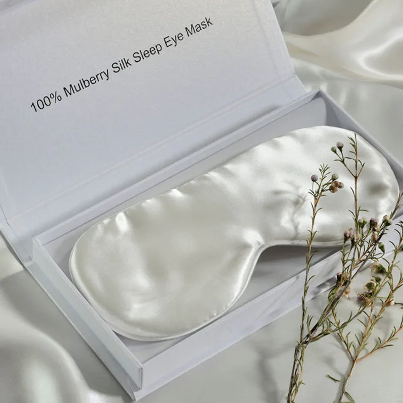Μεταξωτή Μάσκα Ύπνου Down Town Mulberry Silk White