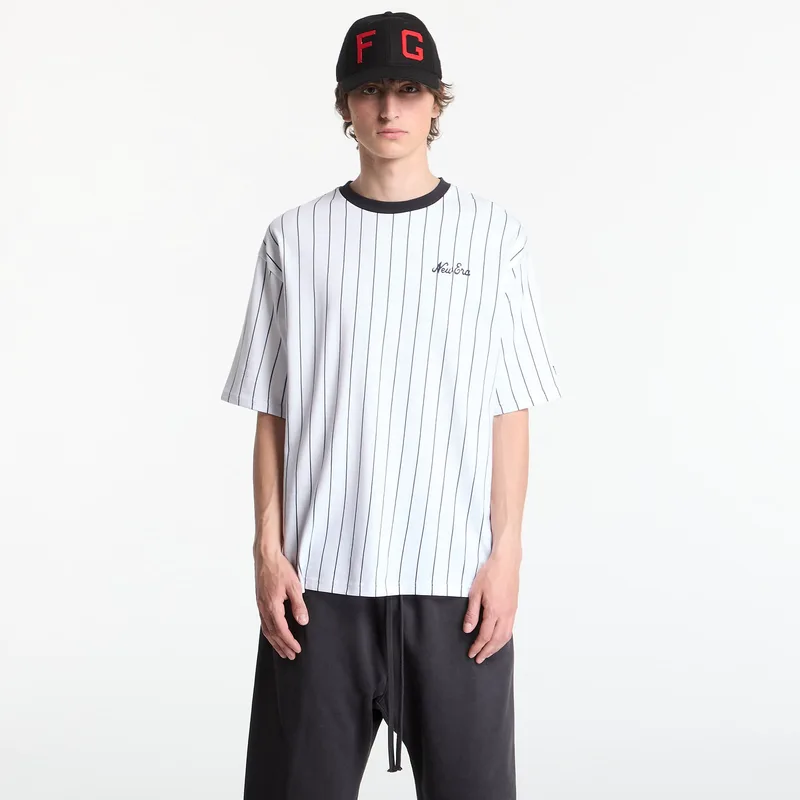 T-shirt New Era Pinstripe OS Tee UNISEX Optic White/ Navy S