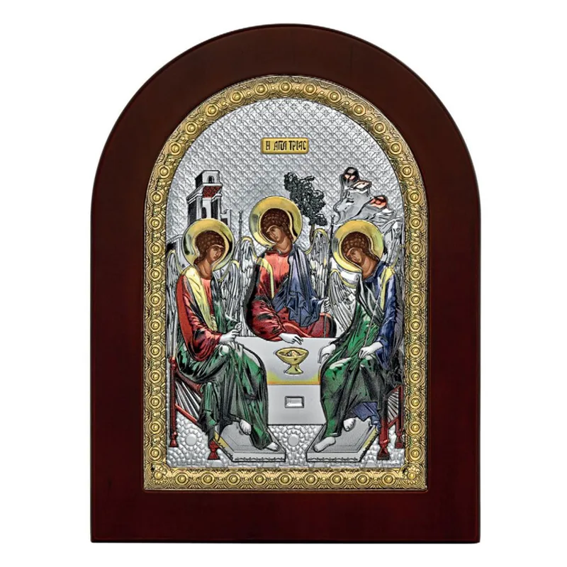 Ασημένια έγχρωμη εικόνα Άγια Τριάδα MA-E1136-X-C