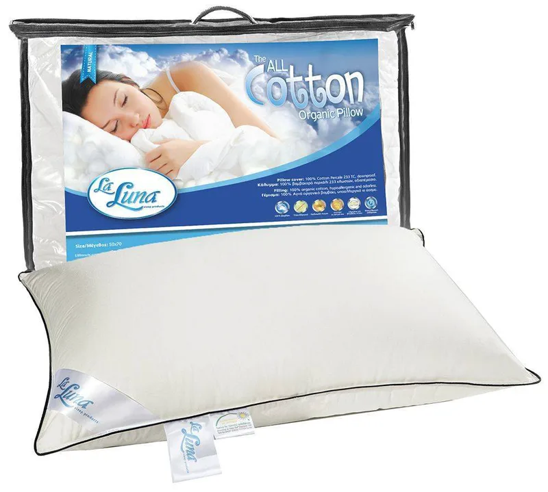 ΜΑΞΙΛΑΡΙ LA LUNA THE ALL COTTON ORGANIC 100% ΟΡΓΑΝΙΚO ΑΓΝO ΒΑΜΒAΚΙ ΣΤΑΘΕΡΟ 50Χ70CM