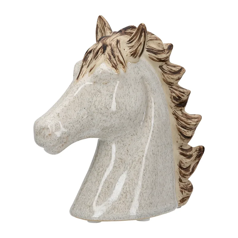 Sculpture Horse Ceramic Μπεζ 14X6X14Cm 14X6X14Cm