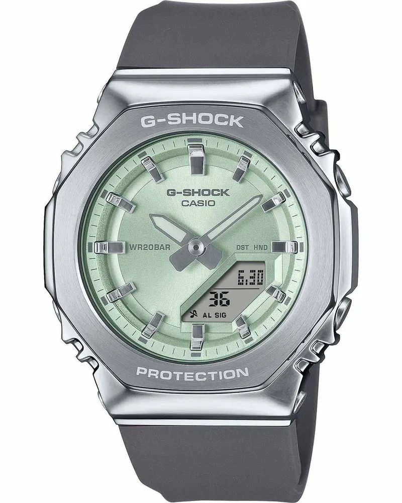 CASIO G-Shock Dual Time Chronograph - GM-S2110-3AER Silver case with Grey Rubber Strap