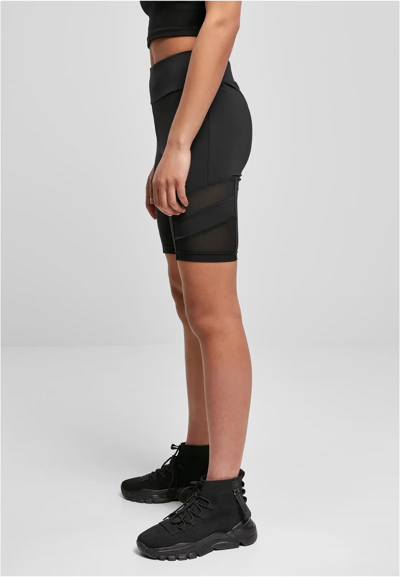 Ladies High Waist Tech Mesh Cycle Shorts Urban Classics TB4354-00007 black