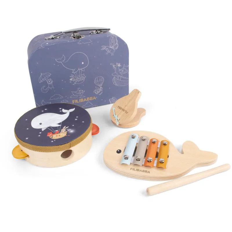 FILIBABBA Play Set My First Wooden Toy Instruments μουσικό παιχνίδι για παιδιά 3 τμχ