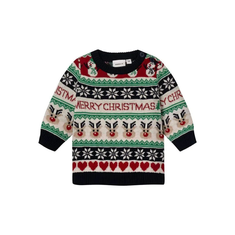 Μπλούζα μπεμπέ πλεκτή αγόρι Christmas name it-13222451-Jester Red