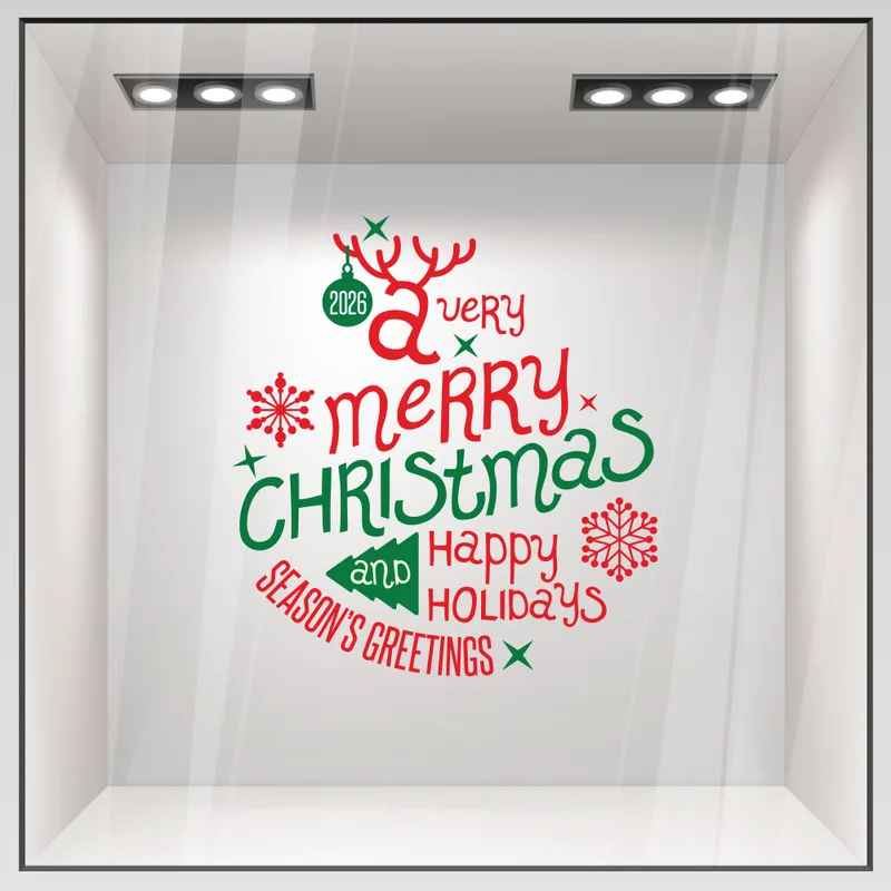 Χριστουγεννιάτικο αυτοκόλλητο HAPPY HOLIDAYS
