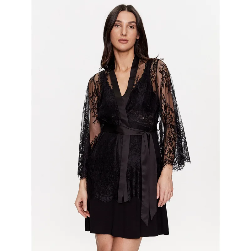Hunkemöller Ρόμπα 191636 Μαύρο Regular Fit