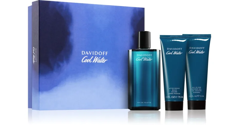 Davidoff Cool Water United Gift Set Men EDT 125 ml Aftershave Balm 75 ml Shower Gel Cold Water and Cold Water 75 ml - 125 ml