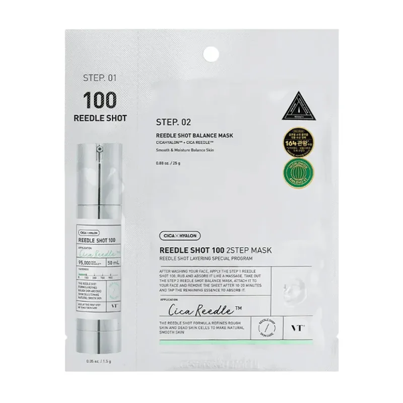VT Cosmetics - Mild Reedle Shot 100 2-Step Mask - Μάσκα 2 βημάτων με τεχνολογία μικροβελόνων