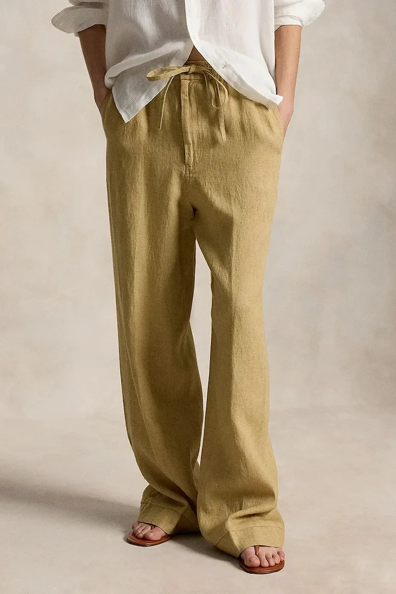 Polo Ralph Lauren Παντελόνι wide leg Γυναικείο λινό