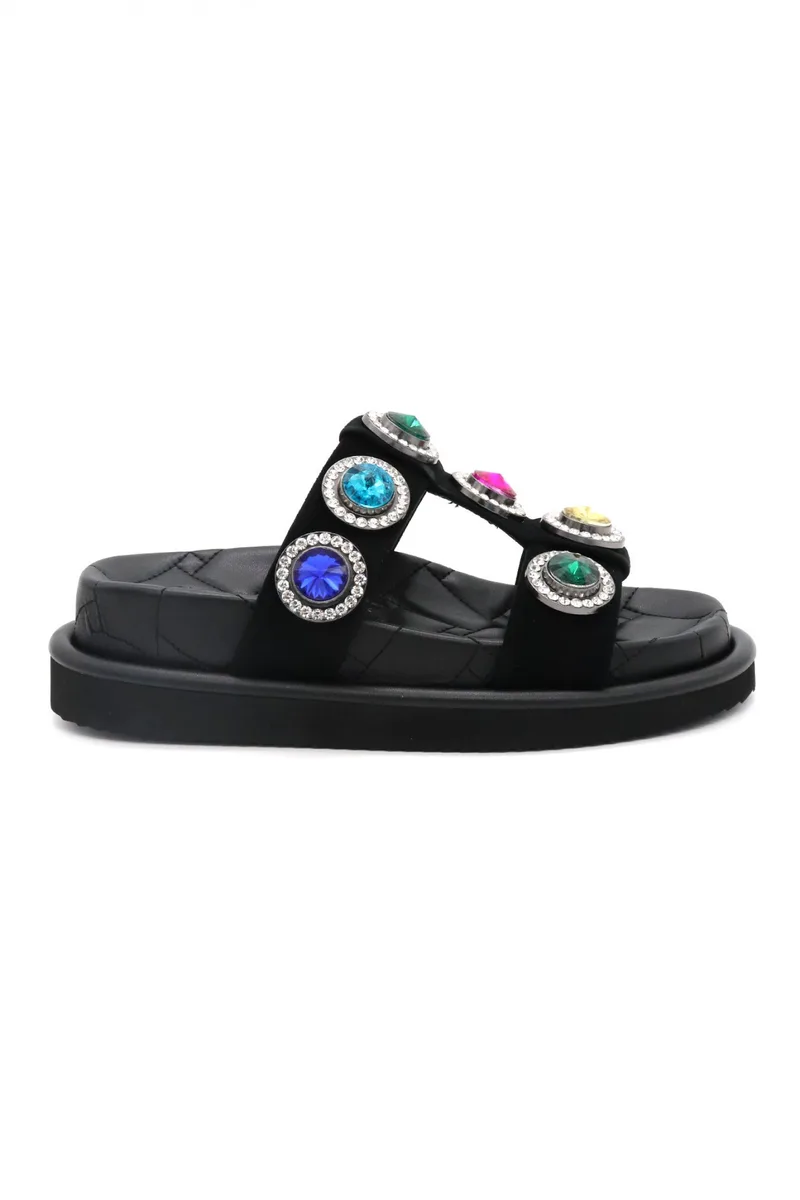 KURT GEIGER ΠΑΠΟΥΤΣΙΑ ΣΑΝΔΑΛΙΑ ΟRSON CRYSTAL ΣΟΥΕΤ ΜΑΥΡΟ