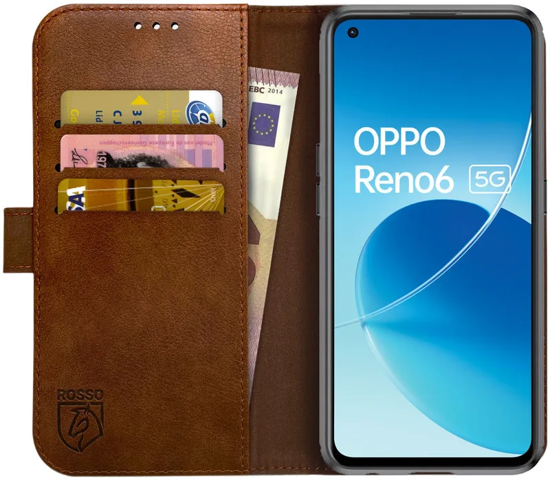 Κόκκινο Element PU Θήκη Πορτοφόλι Oppo Reno6 5G - Brown (8719246366031)