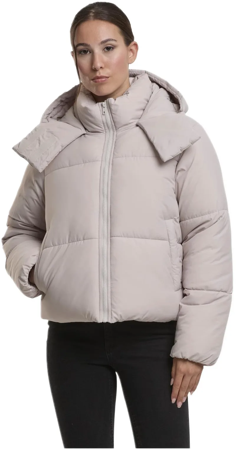 Ladies Hooded Collar Puffer Jacket Urban Classics TB7797-01325 cloud