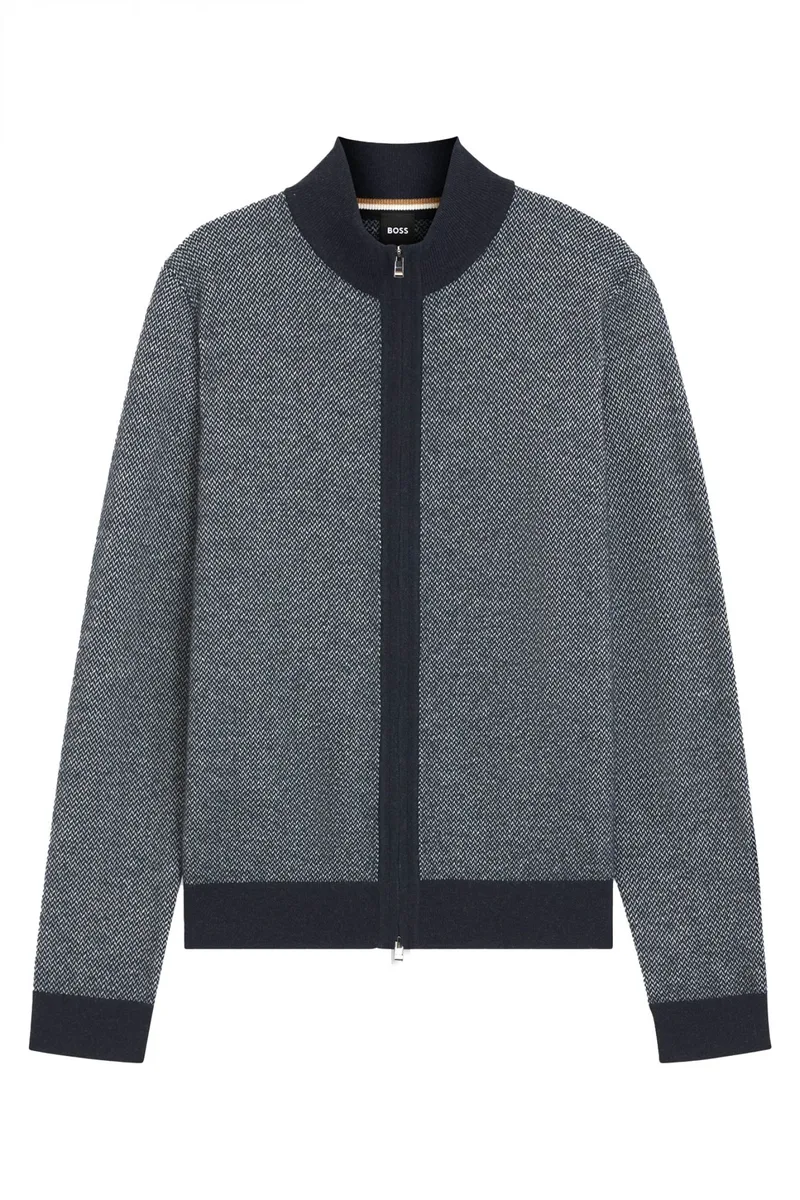 BOSS ΠΛΕΚΤΟ FULLZIP H-HETEMO ΜΠΛΕ
