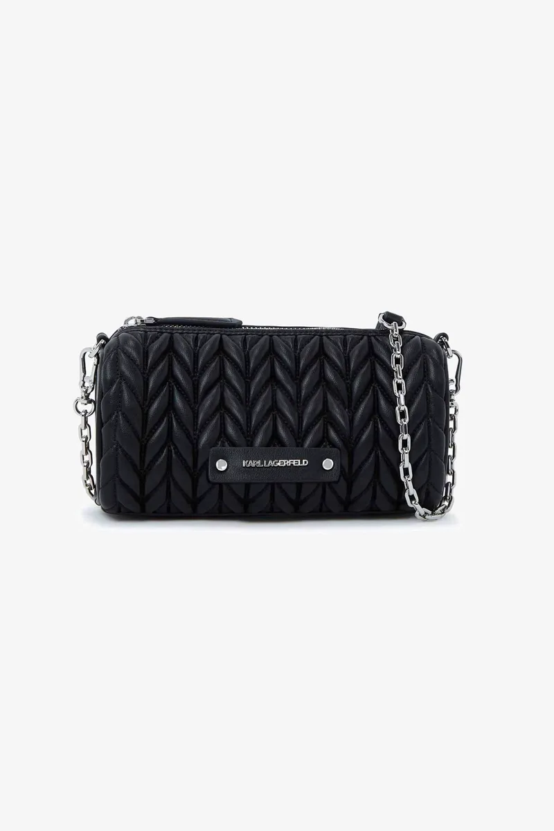 Karl Lagerfeld γυναικεία τσάντα barrel "Weave Mini" - B2W30279 Μαύρο